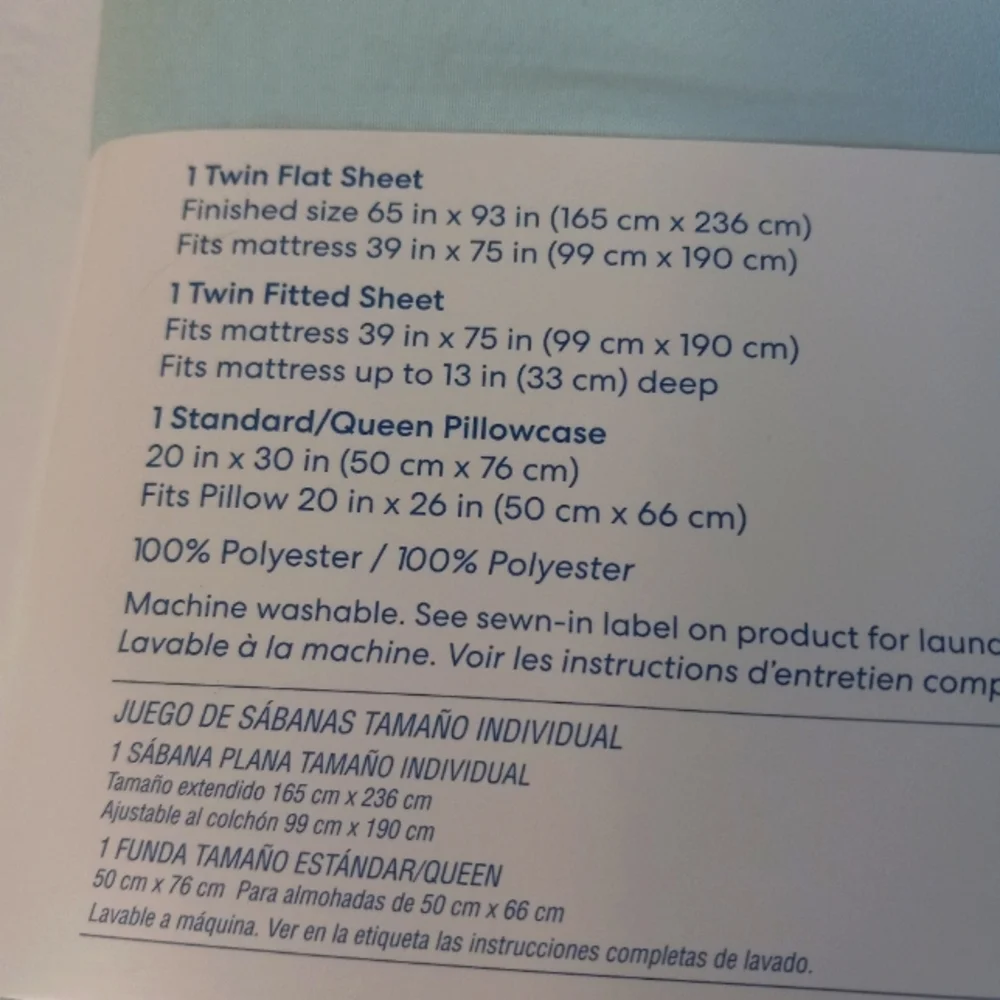Bed Bath & Beyond Light Blue Microfiber Sheet Set.